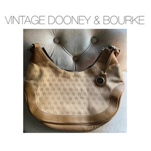 Vintage 90’s Dooney & Bourke Tan Leather Monogram Handbag Shoulder Bag